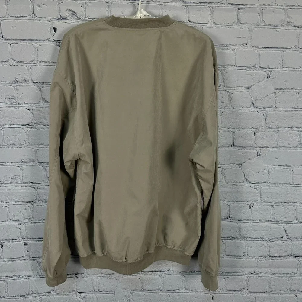 Mg Golf Mens V-Neck‎ Pullover Windshirt, Size Small, Sand Color